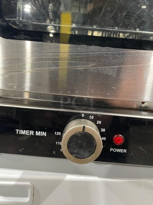 Kitma electric countertop convection oven, model KMCC50, stainless steel, timer control, power indicator, 2020 model.