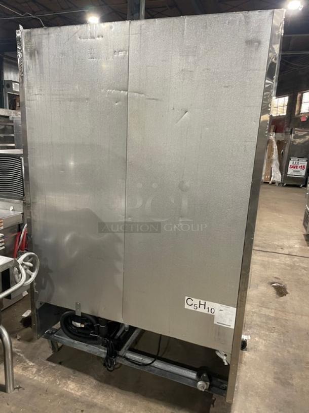 Atosa 2017 B-Series commercial freezer, model MBF8503, stainless steel, 2-door, Energy Star certified, on casters.