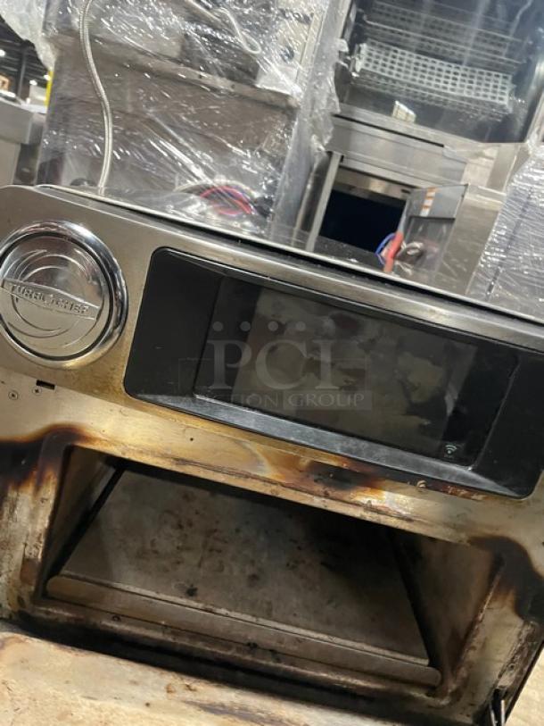 TurboChef ENCORE2 stainless steel high-speed rapid cook oven, 2022 model, with one-touch controls, 208/240V, ventless, on legs.