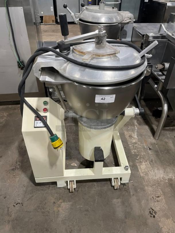 Stephan VCM44 Commercial Mixer, electric-powered, heavy-duty, with stainless steel tilting bowl, on casters, 208V, excellent condition.