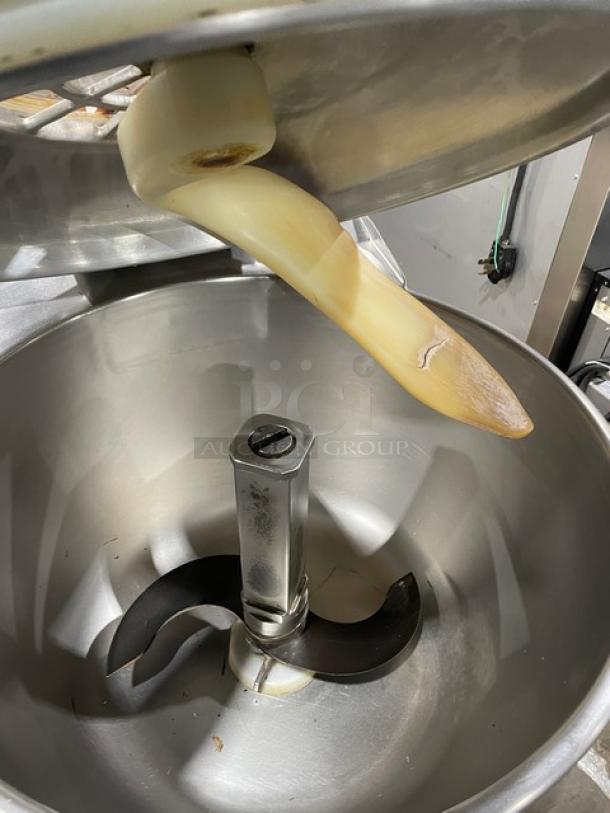 Stephan VCM44 electric cutter/mincer/mixer, stainless steel tilting bowl, heavy-duty, 208V, on casters.
