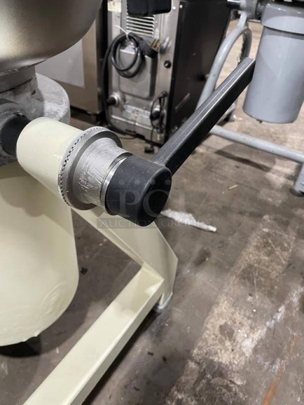 Stephan VCM44 electric vertical cutter/mincer/mixer, featuring stainless steel tilting bowl, 208V, on casters, detailed view.