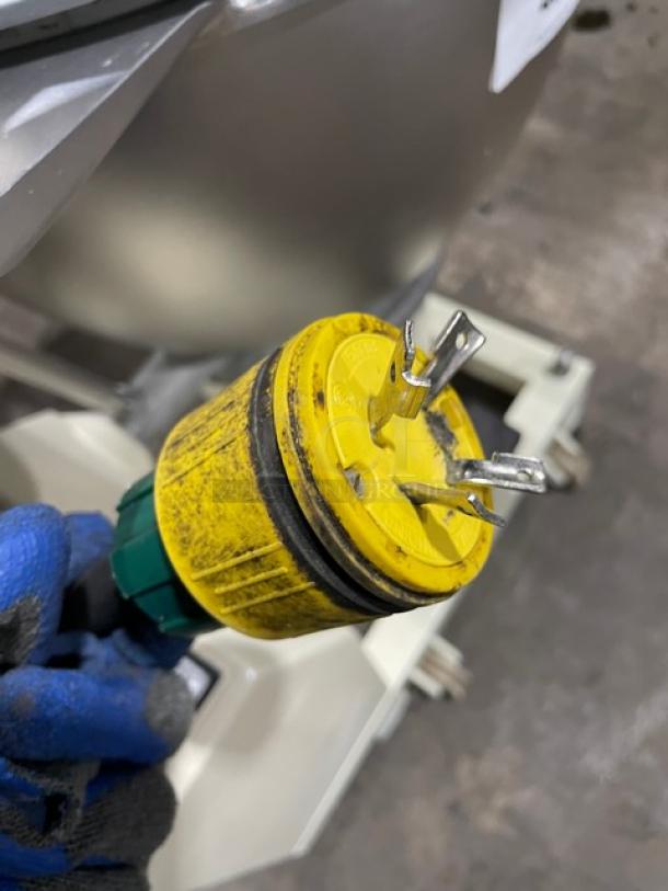 Stephan VCM44 heavy-duty cutter/mincer/mixer plug detail, 208V, with stainless steel tilting bowl, on casters.