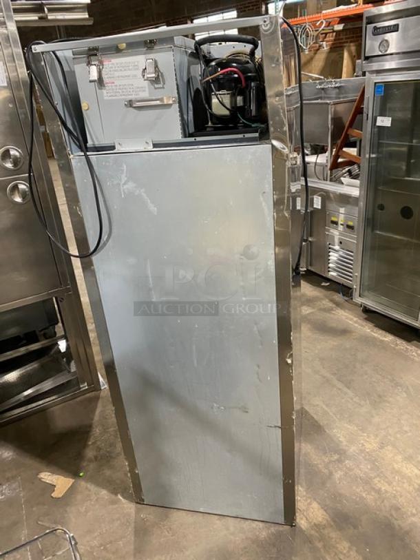 Everest ESF1 Commercial Stainless Steel Freezer, single swing door, features poly-coated wire rack, 115V, 1 phase, SN: BSF123040077.