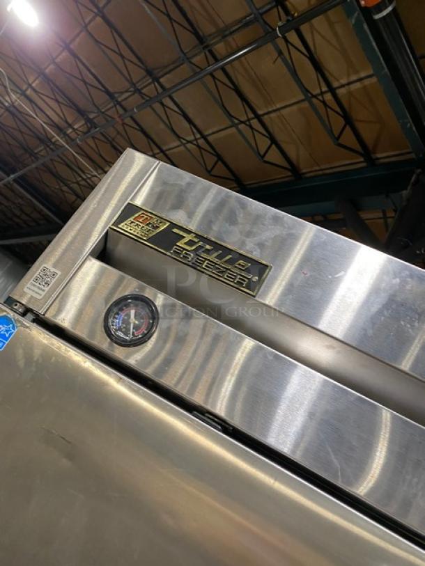True T-23F Reach In Freezer, stainless steel, Energy Star, on casters, includes poly-coated wire rack, model SN: 8792338.