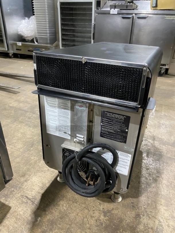 TurboChef NGO ventless rapid cook oven, 2022 model, commercial countertop, electric, with crank bar, 208/240V, on legs.