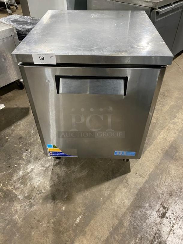 Turbo Air M3 Series undercounter worktop freezer, model MUF-28, stainless steel, single door, on casters, 115V.