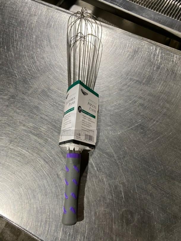 BRAND NEW Vollrath Jacob's Pride Series 18" piano whip/whisk, model 47006, stainless steel with nylon grip handle.