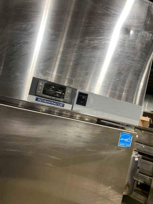 Nova NR522SSS stainless steel 2-door reach-in refrigerator. Energy Star certified. Includes poly coated wired racks.