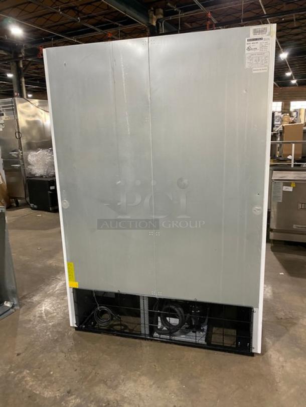 Maxx Cold MXM2-48R commercial refrigerator, 2018 model, black with double glass doors, Energy Star certified, poly-coated racks.