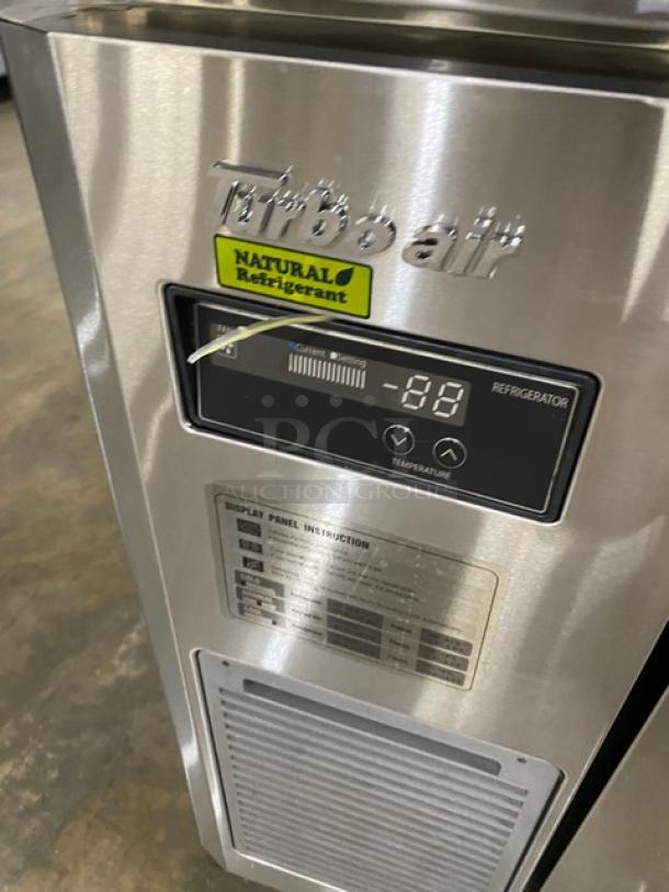 Turbo Air JBT-72-N commercial refrigerated salad bar. Stainless steel, sneeze guard, poly coated racks, digital display.