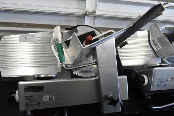 2022 Bizerba GSP H stainless steel commercial meat slicer, 115 volts, 1 phase, excellent condition, made in Germany.