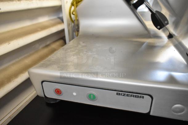 2022 Bizerba GSP H stainless steel commercial meat slicer. Features power controls and branding. 115V, 1 Phase.
