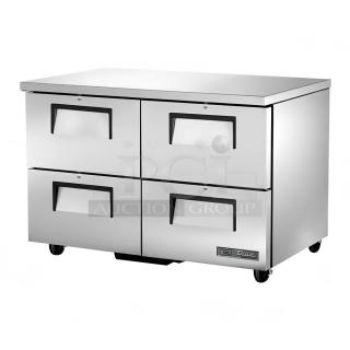 Brand new True TUC-48D-4-HCFSP stainless steel 4-drawer cooler. 115 volts, 1 phase. Durable commercial design.