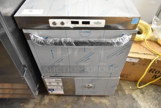 Brand new Mainstreet 541HTUC30 stainless steel undercounter dishwasher, high-temp, 208/240V, with protective film.