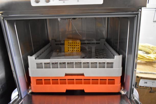 Stainless steel 2025 Mainstreet 541HTUC30 undercounter dishwasher, hi-temp model; shown open with racks inside. Brand new condition.