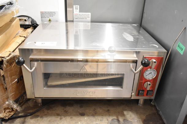Avantco 177DPO18S stainless steel countertop pizza oven, single deck, cooking stone, scratch and dent, 120V, 1 phase.