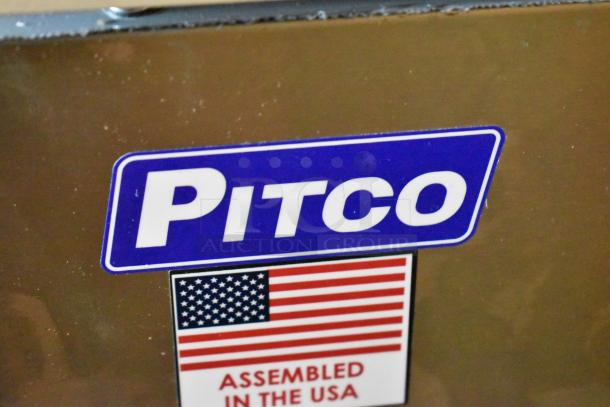 Brand new Pitco Frialator 40D deep fat fryer, stainless steel, propane gas, 107,000 BTU, includes 2 metal fry baskets.