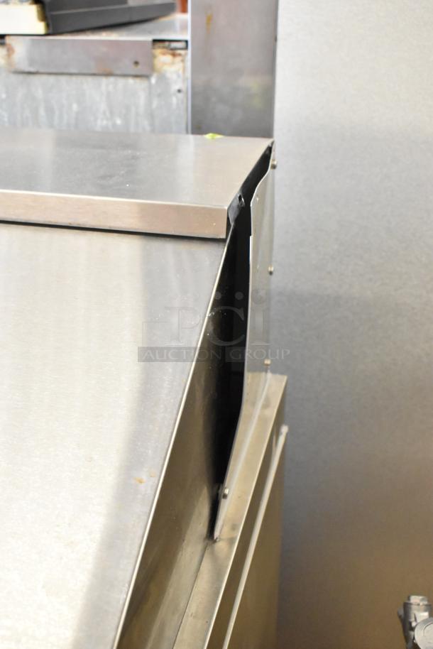 Brand new Avantco 178APT36MHC sandwich prep table, stainless steel, minor scratches and dents visible, 115V, 1 phase.