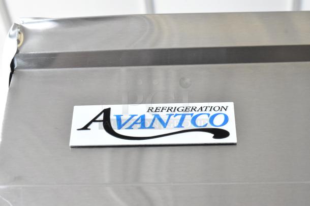 Brand new Avantco 178SS2RHC stainless steel 2-door cooler with poly coated racks, 115V, 1 phase. Scratch and dent.