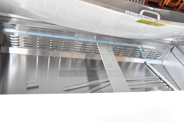 Avantco 178SSPT60MHC stainless steel salad prep table, brand new with minor scratches, bain marie mega top, 115V, 1 phase.