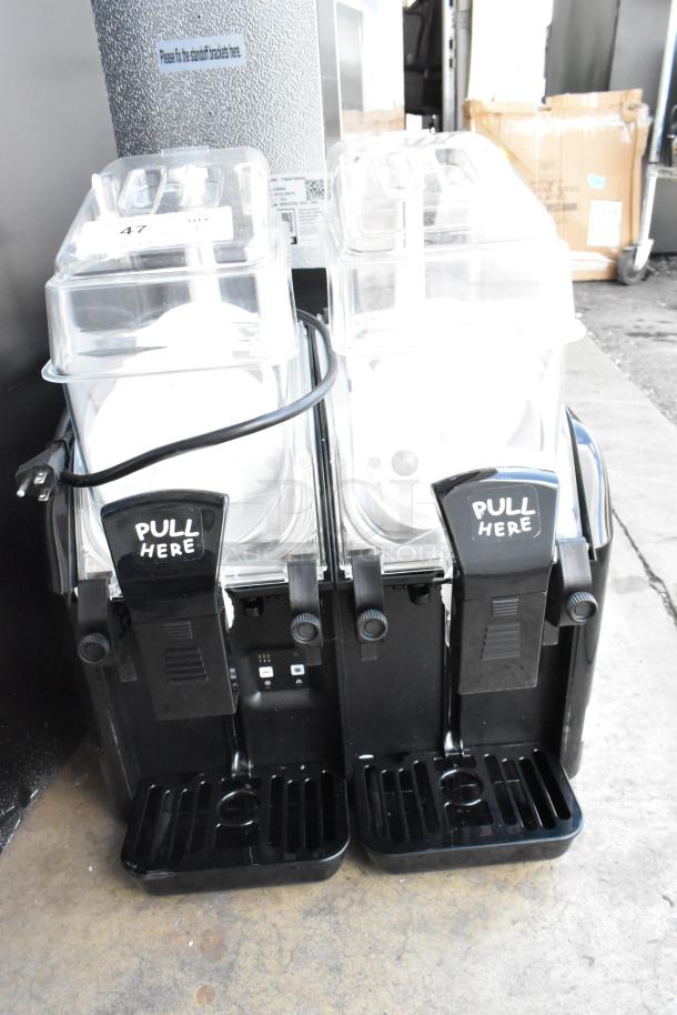 BRAND NEW 2023 Elmeco BB2 GREEN Slushie Machine, double 6L containers, 115 Volts, metal, minor dents.