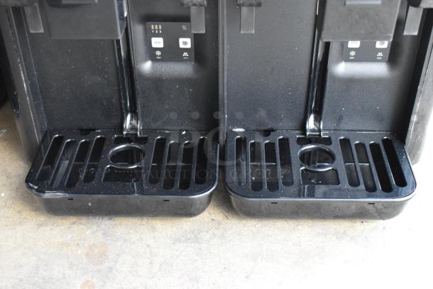 Brand new Elmeco BB2 GREEN slushie machine drip trays, black plastic, dual units, minor scratches, countertop model.