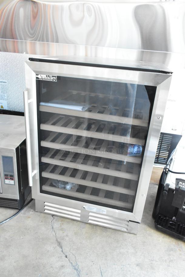 Brand new AvaValley 342WRC46SZ wine cooler, single temperature, full glass door, 115V, scratch and dent condition.