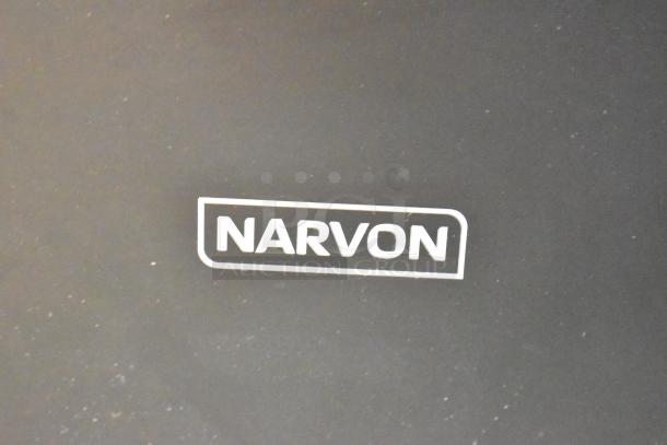 Alt text: Close-up of Narvon logo on the 2024 Narvon 23BCWD8HT countertop water dispenser.