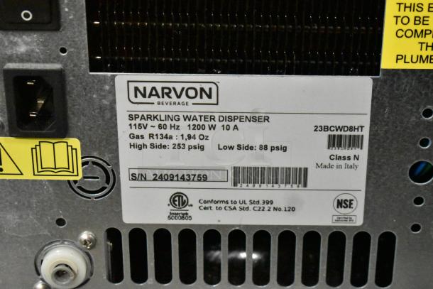 BRAND NEW 2024 Narvon 23BCWD8HT water dispenser with hot, chilled, ambient, and sparkling options. 115V, scratch and dent condition.