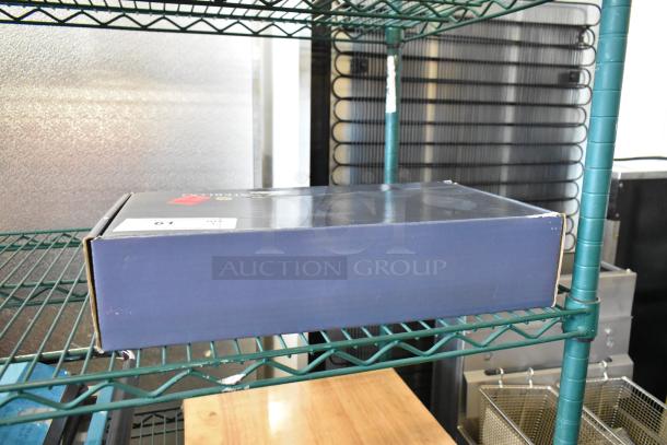 Brand new Waterloo 750EFWMLF sensor faucet in box, 6 3/16" gooseneck spout, 0.5 GPM, scratch and dent condition.