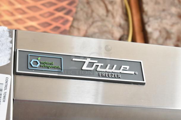 2024 True T-19F-HC stainless steel single door freezer with "Natural Refrigerant" and True branding, on commercial casters.