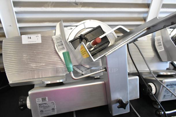 2016 Bizerba GSP HD stainless steel commercial meat slicer, 115 volts, in good condition with visible model and electrical labels.