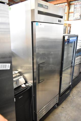 2021 True T-19F-HC stainless steel single door freezer, poly coated racks, commercial casters, 115V, 1 phase.