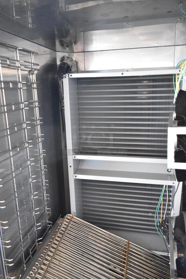 2020 Desmon GBF-15+ETL stainless steel blast chiller shock freezer interior, racks visible, 220V, 3 phase.