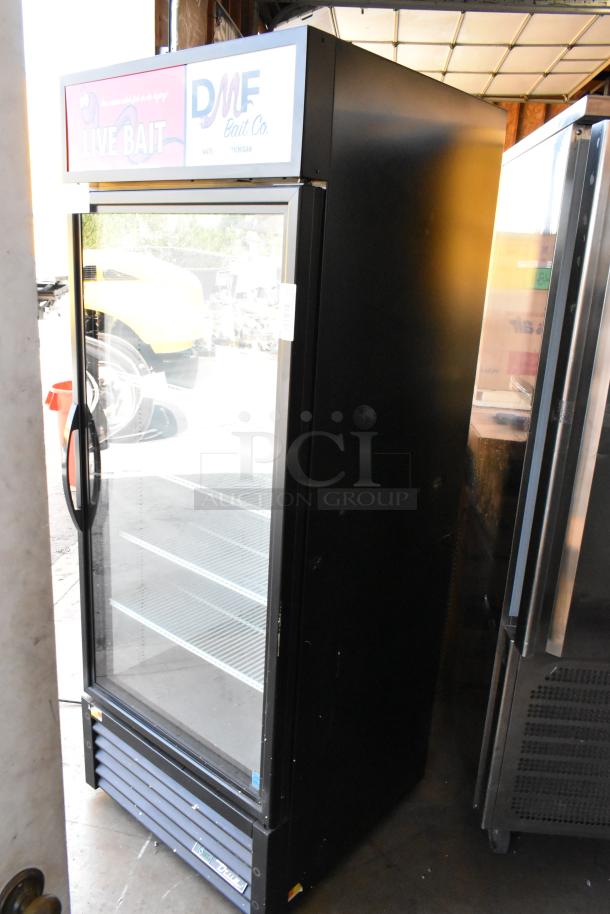 2020 True GDM-26-HC commercial cooler, single glass door, poly coated racks, 115 volts, 1 phase, in good condition.