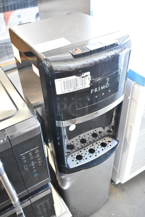 Primo 900130 water cooler base, black finish, 115 volts, 1 phase, good condition. Visible barcode label.