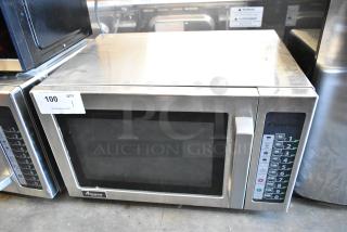 2022 Amana RCS10TS stainless steel commercial microwave oven, countertop model, 120 volts, 1 phase, keypad controls.