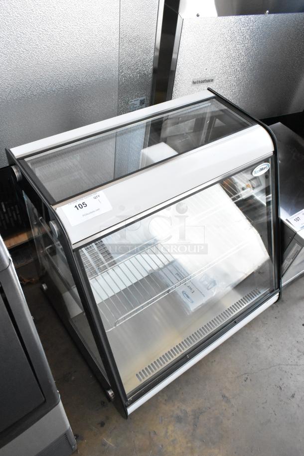 Brand new KoolMore CDC-4C-BK 27" commercial countertop refrigerator display case with minor scratches and dents.