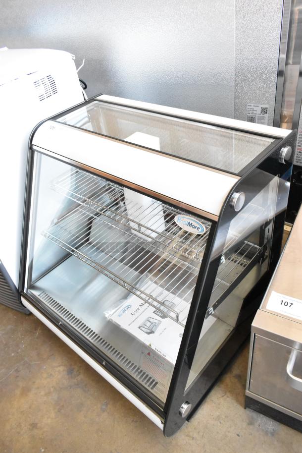 Brand new KoolMore CDC-4C-BK 27" countertop refrigerator display case. Scratch and dent condition. 110-120V, 1 Phase.