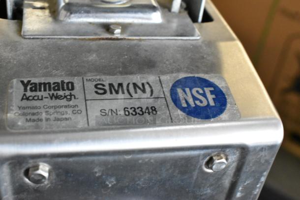 Yamato SM(N) metal countertop food portioning scale, NSF certified, serial number 63348, made in Japan, fair condition.
