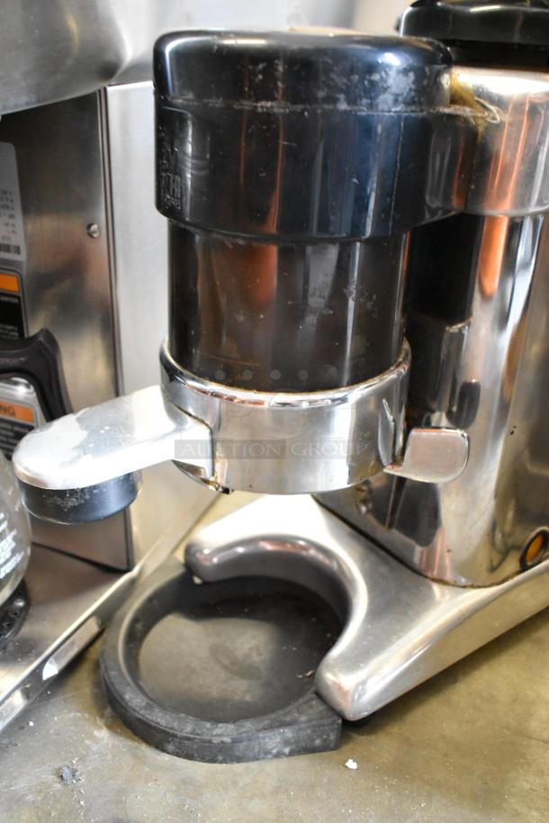 VFA Express AN-1664 metal commercial espresso bean grinder, 110 volts, 1 phase, countertop model, visible wear.