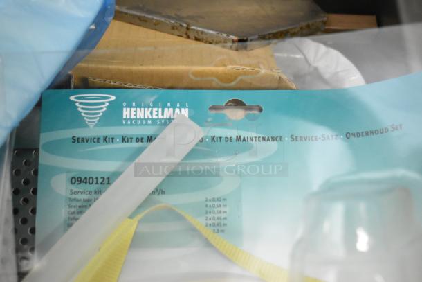 Henkelman Jumbo 42 XL ETL commercial vacuum sealer service kit. Blue packaging with maintenance details visible.