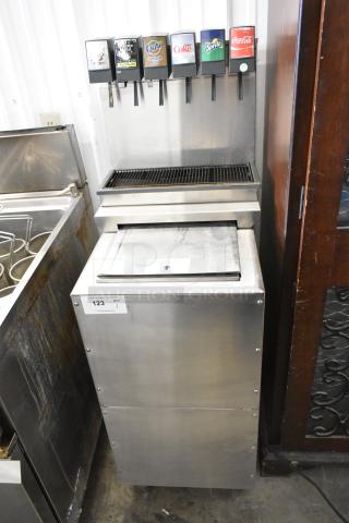 Stainless Steel Commercial 6 Flavor Carbonated Beverage Machine on Ice Bin. 115 Volts, 1 Phase. - Item #1206093