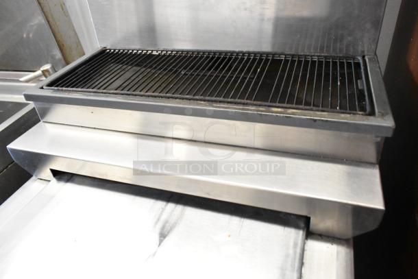 Stainless steel 6-flavor carbonated beverage machine on ice bin, 115V, 1 phase. Appears in used condition.