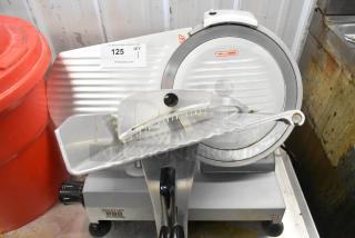 Backyard Pro 554SL112E MS-106122A Metal Commercial Countertop Meat Slicer w/ Blade Sharpener. 115 Volts, 1 Phase. - Item #1206095