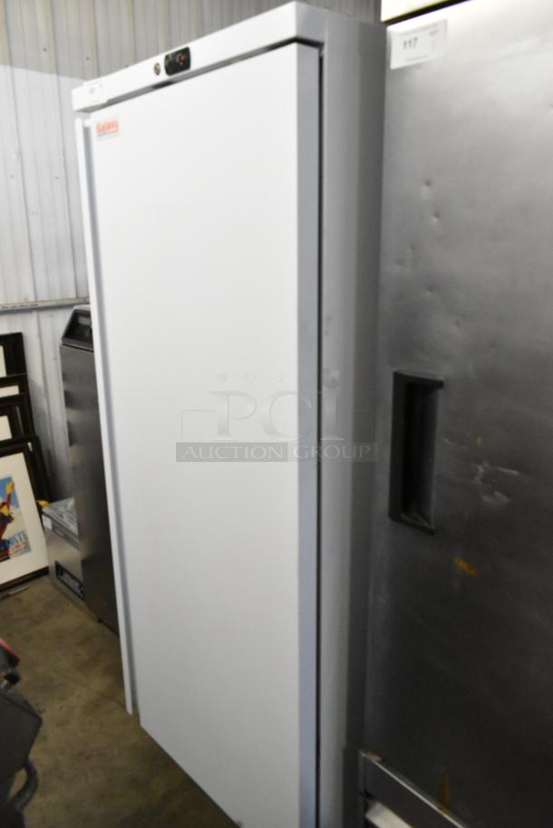 Galaxy 177GRI20FW single door reach-in freezer, metal, 115 volts, 1 phase, in good condition.
