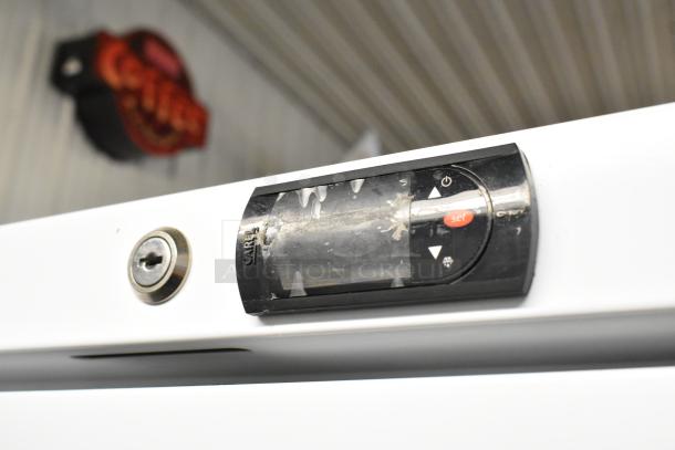 Galaxy 177GRI20FW single door reach-in freezer with digital controls and lock. Model 177GRI20FW, 115 volts, 1 phase.