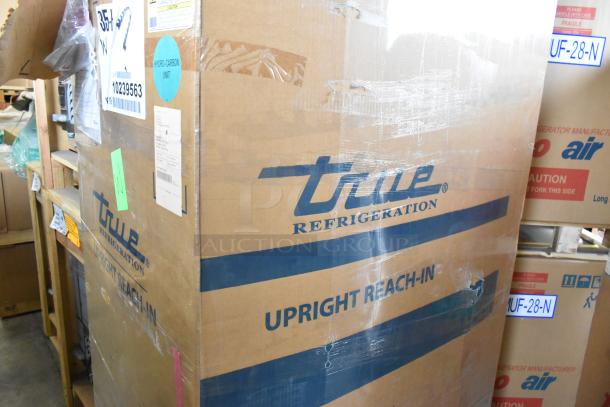 Brand new 2021 True T-35-HC stainless steel commercial cooler, 2-door reach-in, 115V, 1 phase, in original packaging.