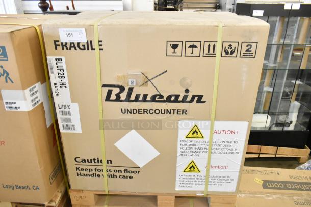 BRAND NEW Blue Air BLUF28-HC Stainless Steel Undercounter Freezer in box. Single door, 115V, 1 Phase, commercial use.